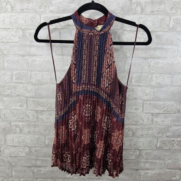 Lily White Boho High Neck Halter Tank Top - Picture 1 of 6